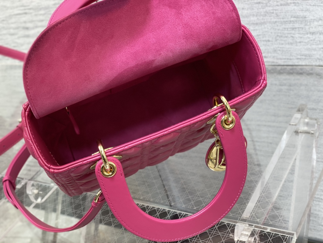 Medium Lady Dior Bag Purple Cannage Lambskin